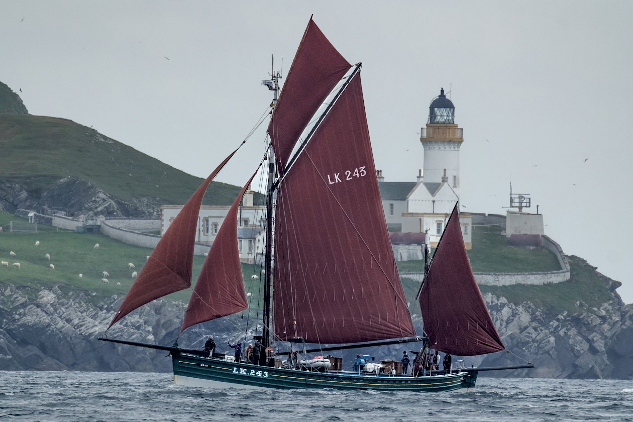 Swan coming into Lerwick Harbour under Full Sail September 2022. Image, Maurice Henderson