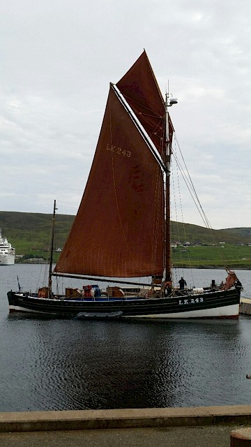 Swan’s topsail being trialled before being stowed away for the winter