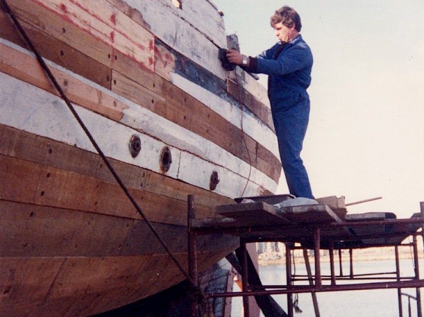 Sanding, preparing for painting