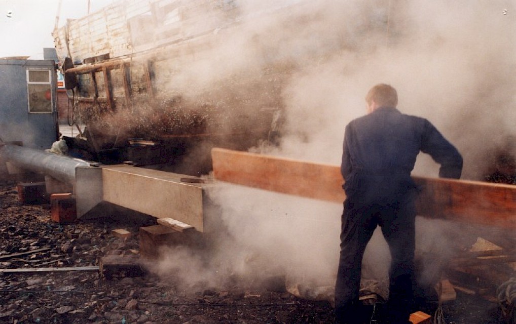 Planks being steamed (1)