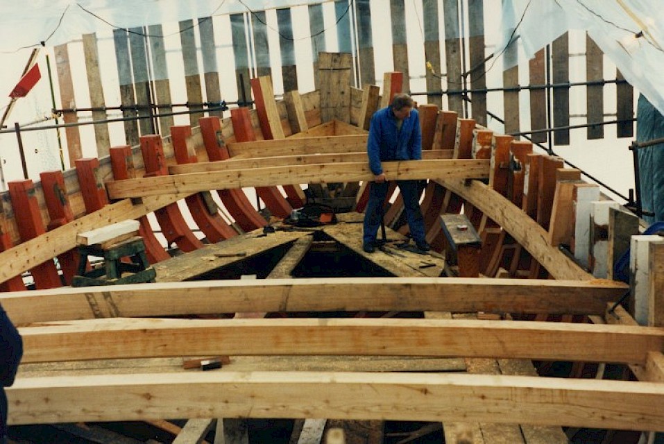 Wilfie Bruce fitting deck beams