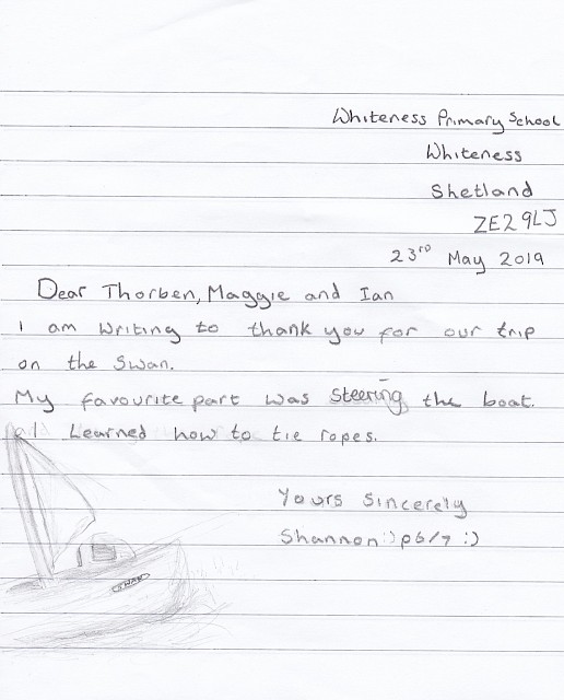 Whiteness pupil thank you letter - Shannon