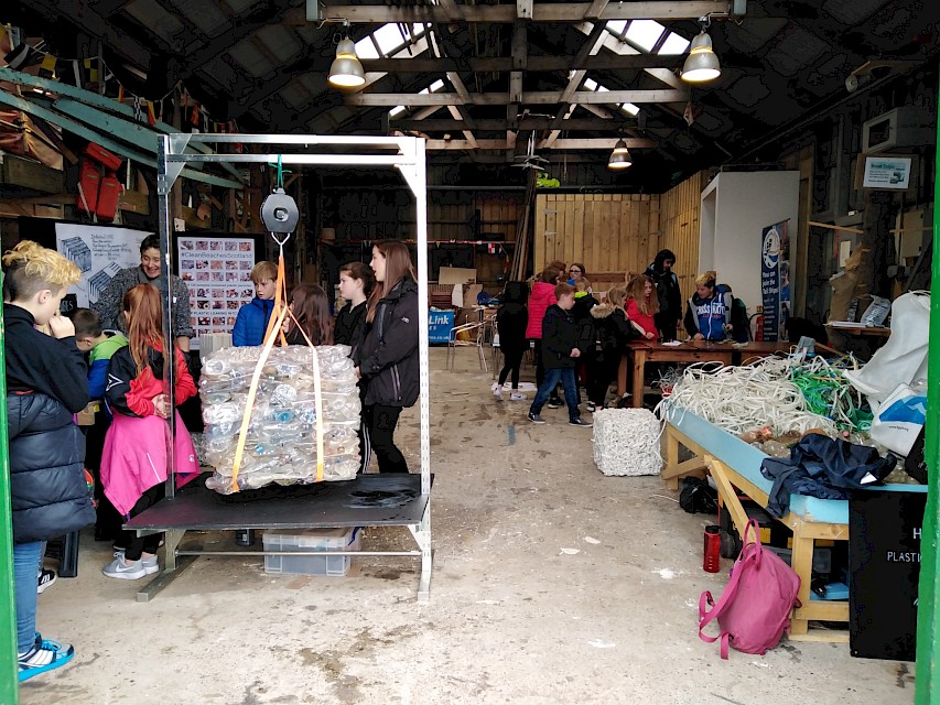 Foreground, #LitterCUBES School Workshop, background, 'Future Fossils' School Workshop