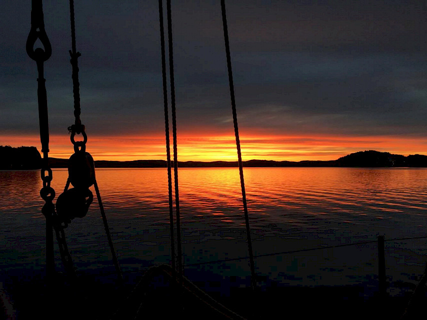 Enjoy the sunset aboard Swan