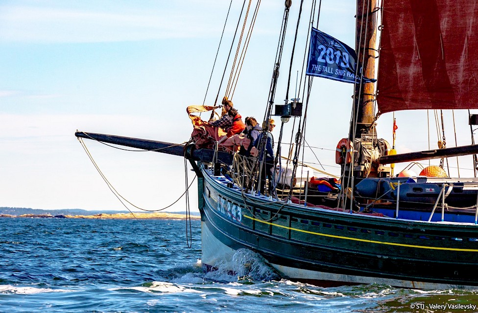Tall Ships 2019, Swan arriving in Fredrikstad ©Sail Training International - Valery Vasilevsky