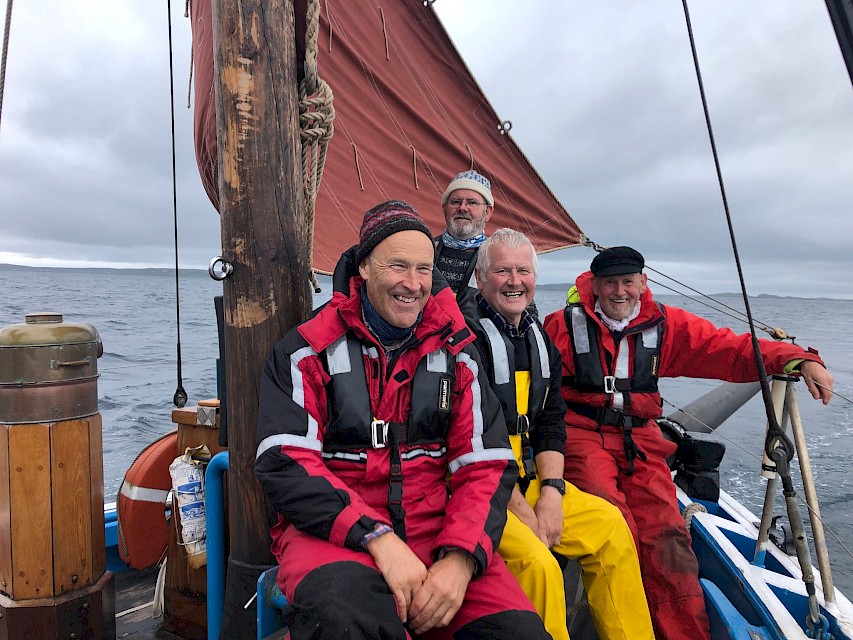Faroe Trip with Cod Hunters Author John Goodlad and Swan Volunteer Crew Members Peter Robertson, Ian Nicolson and Bob Clunes