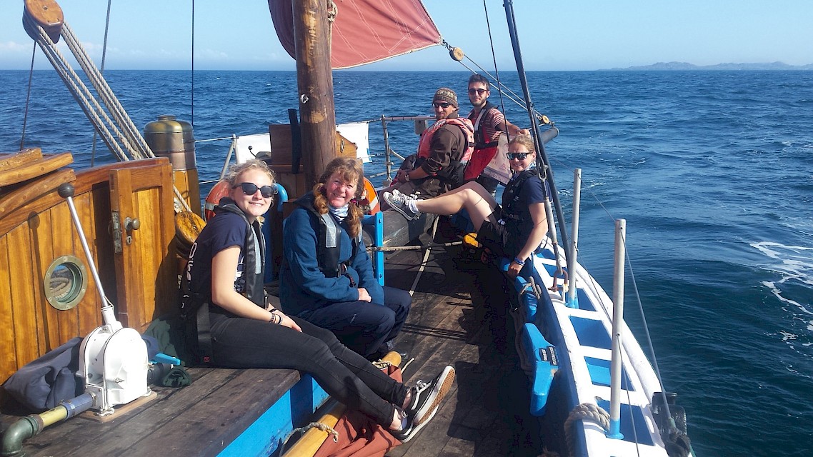 Tall Ships 2019, Crew and passengers aboard during the Cruise and Company leg from Fredrikstad to Bergen, Norway © Angela Gillespie