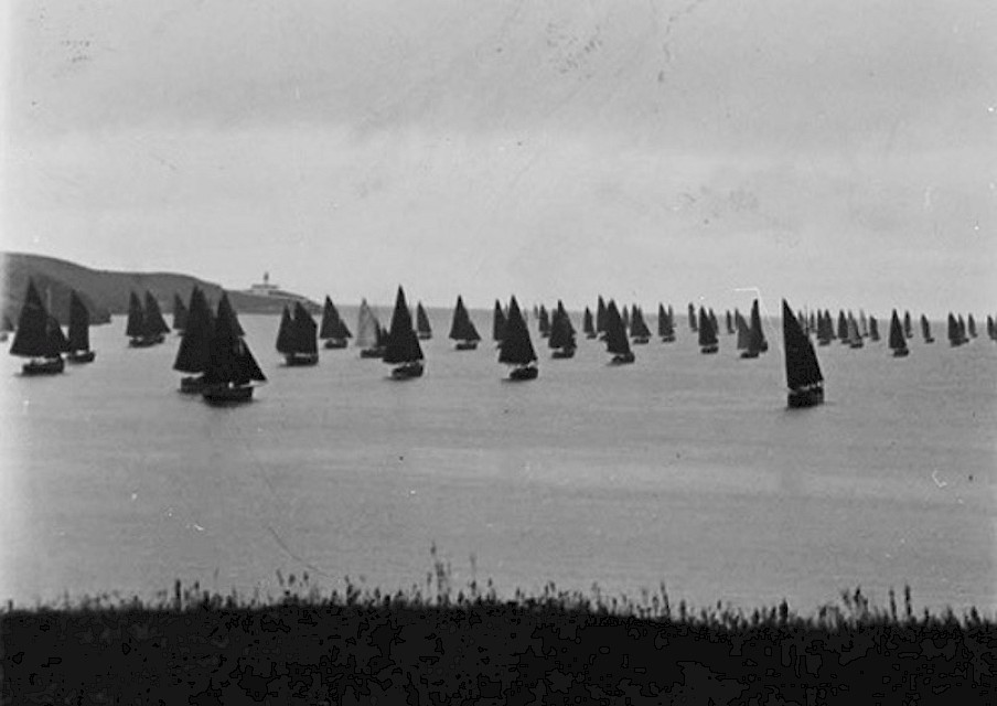 Shetland Herring Fleet heading out Bressay Sound, © Shetland Museum