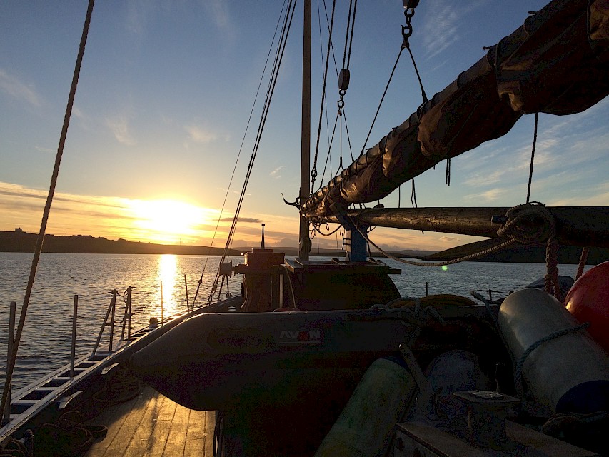 At anchor off Bressay during a crew training weekend in 2017