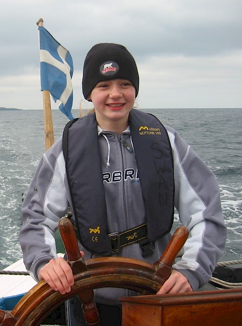 At the helm during a school trip in 2005