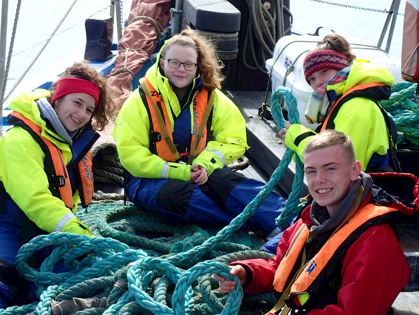 Some of the Trainees aboard Swan for Nordic Sail 2017