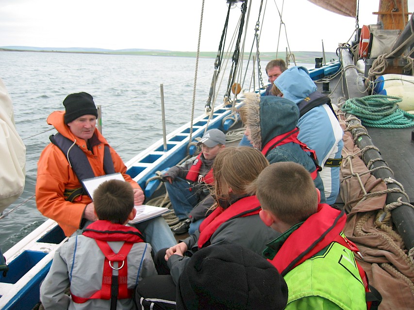 Teaching pupils about the Swan during a school trip in 2005