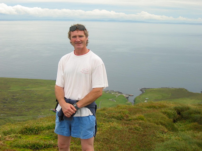 On top of Hamnafield, during a round Shetland trip in 2002