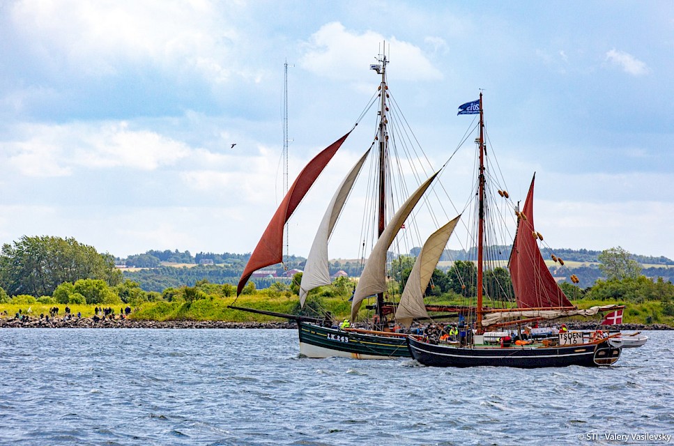 Swan Taking part in the Parade of Sail leaving Aalborg during the 2019 races - Image: STI/Valery Vasilevsky