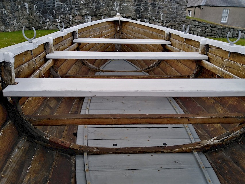 Detail of the inside of the Swan Smaa boat