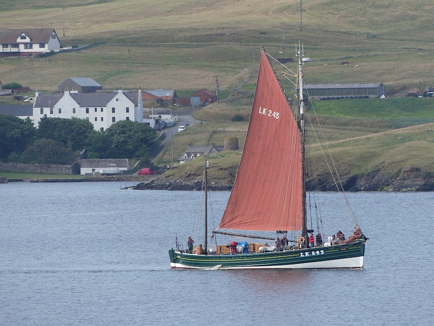 The Swan sailing in Busta Voe during the weekend. Image: David Manson