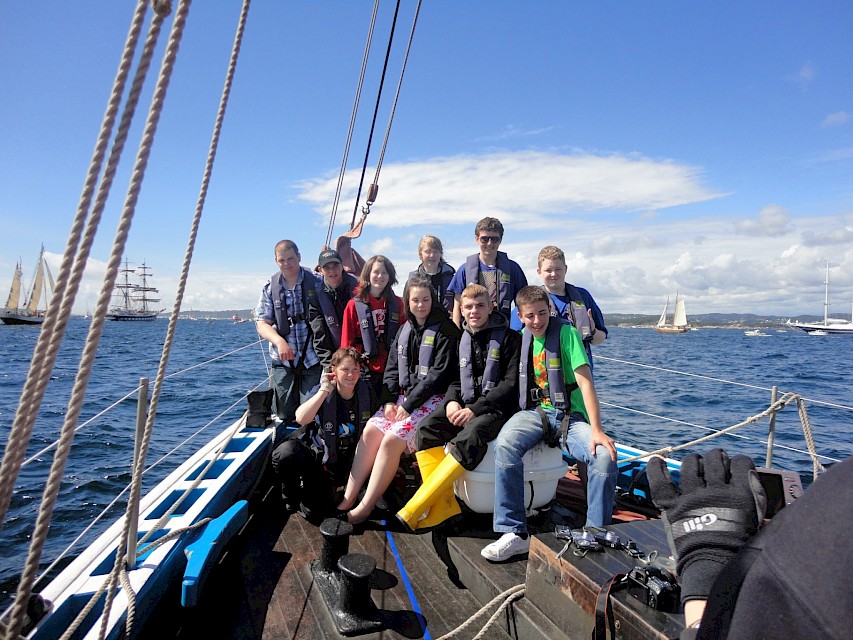 Scott with his fellow trainees taking part in Tall Ships Races 2011 aboard the Swan