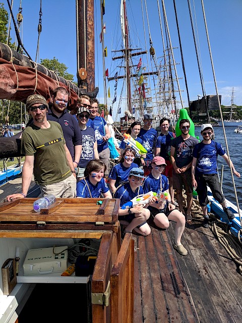 Scott as part of the Swan crew for Tall Ships Races 2019