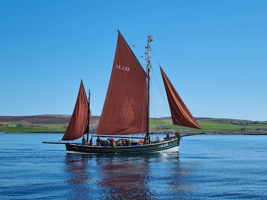 The Swan sailing into Lerwick Harbour