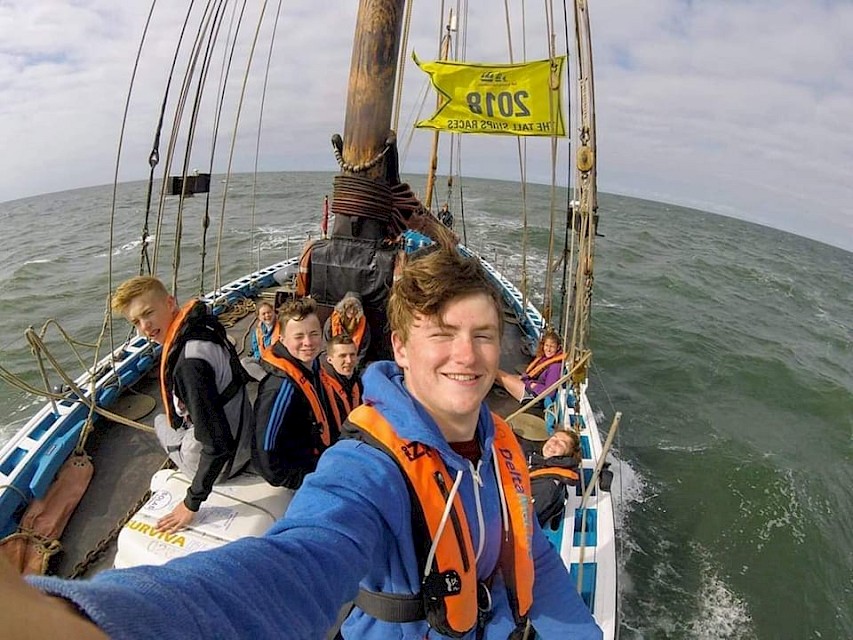 Sail trainees aboard the Swan during Tall Ships Races 2018