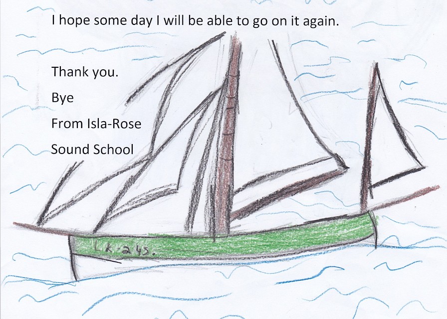 Thank you letter from Sound Primary 7 pupil Isla-Rose
