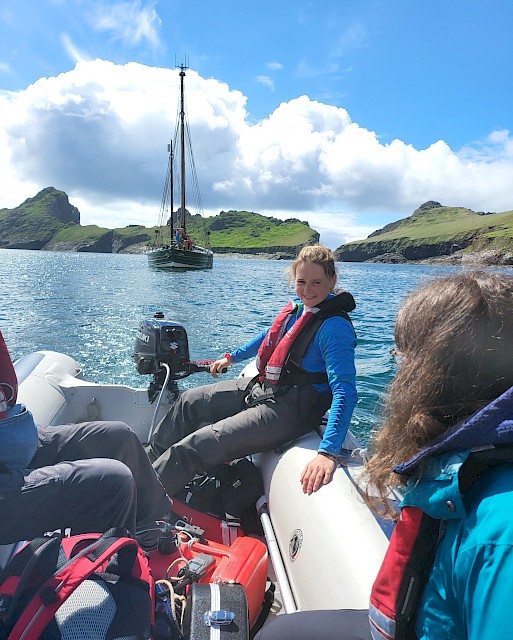 Taking the dinghy ashore in St Kilda