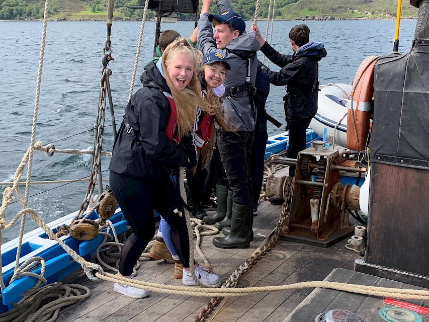 Trainees aboard 'learning the ropes'