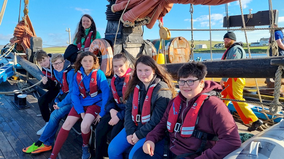 Baltasound School Pupils aboard Swan