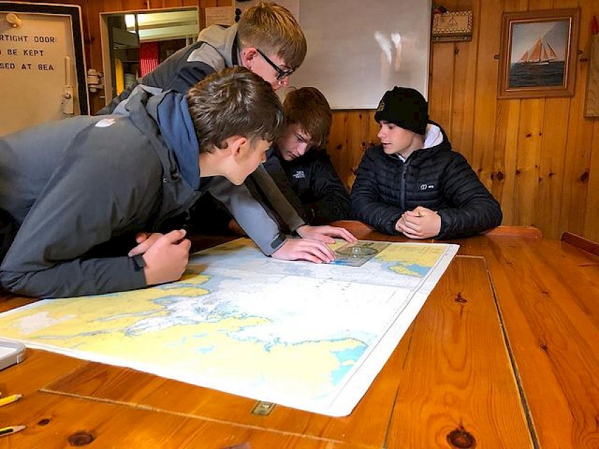 Trainees charting a route