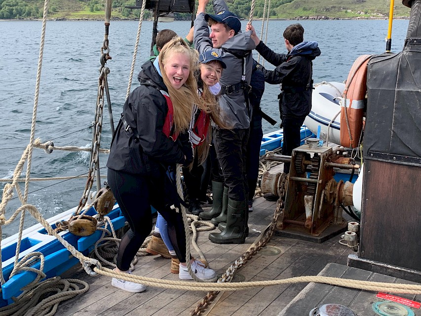 Trainees awaiting the command to hoist the sails