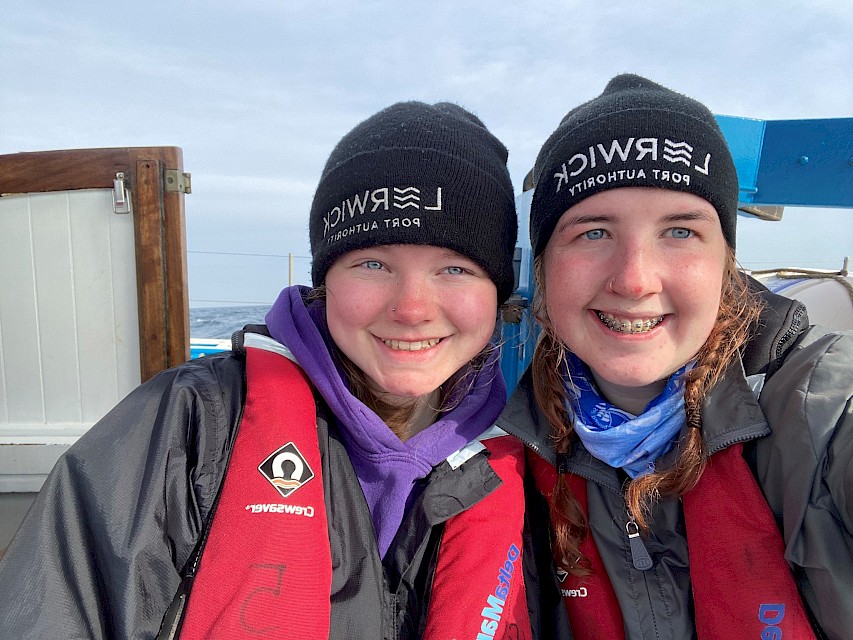 Vaila and fellow trainee Jess, a day into the race from Esbjerg to Harlingen