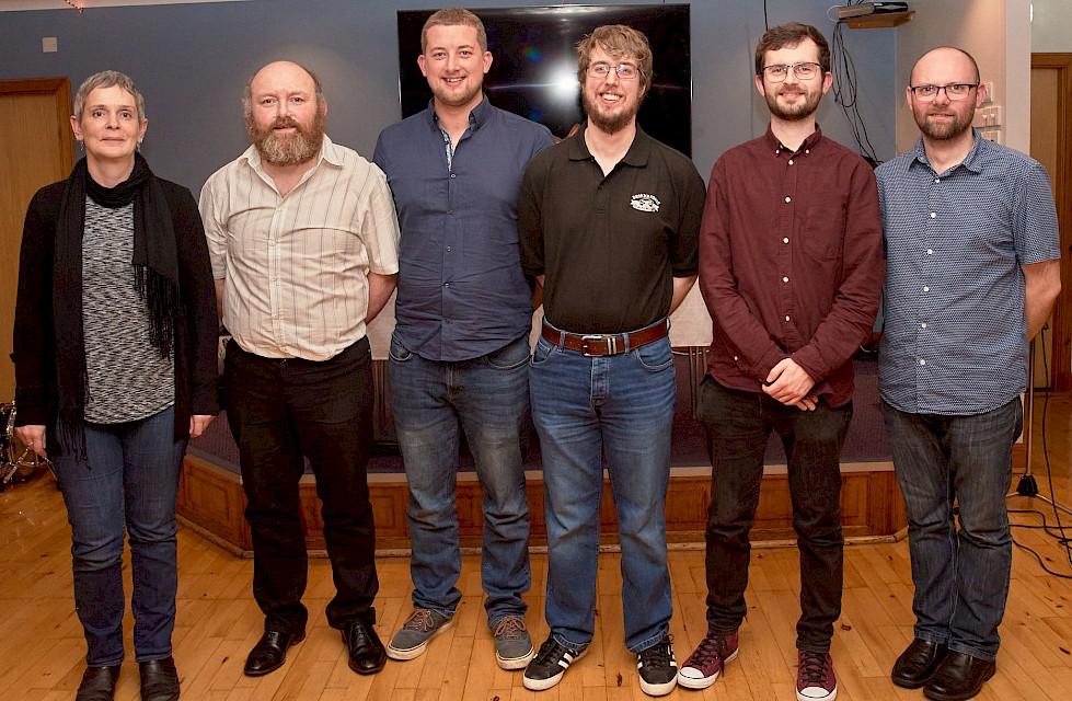 New Trustees Jessie Szego, Angus MacNeil, Rory Goodlad, Bryden Jacobson, Andrew Manson and Shayne McLeod. Missing is Daniel Lawson. Image, Chris Brown
