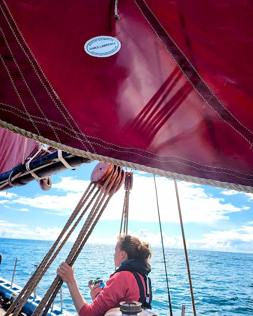 Crew member taking in the view